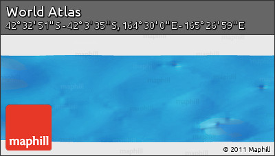 Physical Panoramic Map of the Area around 42° 18' 13" S, 164° 58' 29" E
