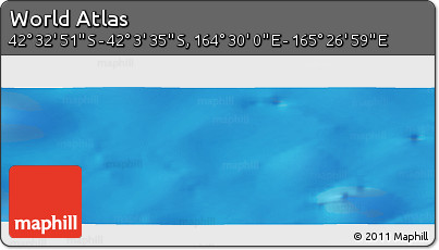 Physical Panoramic Map of the Area around 42° 18' 13" S, 164° 58' 29" E