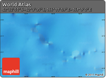 Physical Map of the Area around 42° 18' 13" S, 166° 40' 30" E