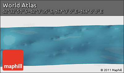 Satellite Panoramic Map of the Area around 42° 18' 13" S, 167° 31' 30" E