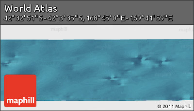 Satellite Panoramic Map of the Area around 42° 18' 13" S, 169° 13' 29" E