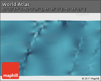 Satellite 3D Map of the Area around 42° 18' 13" S, 16° 13' 30" E