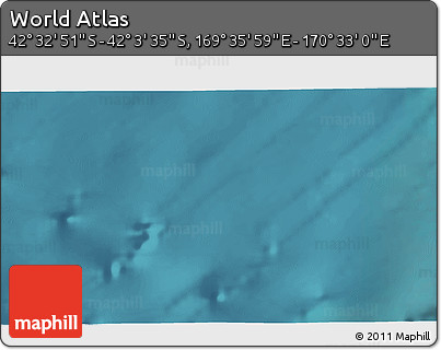 Satellite 3D Map of the Area around 42° 18' 13" S, 170° 4' 29" E