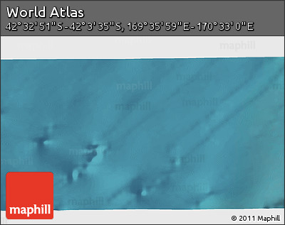 Satellite 3D Map of the Area around 42° 18' 13" S, 170° 4' 29" E