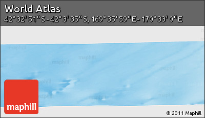 Physical Panoramic Map of the Area around 42° 18' 13" S, 170° 4' 29" E