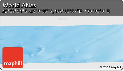 Physical Panoramic Map of the Area around 42° 18' 13" S, 170° 4' 29" E