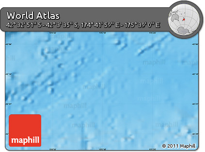 Physical Map of the Area around 42° 18' 13" S, 175° 10' 30" E