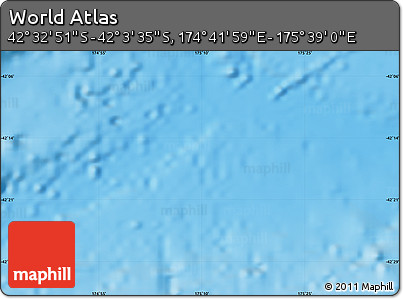 Physical Map of the Area around 42° 18' 13" S, 175° 10' 30" E