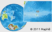 Physical Location Map of the area around 42° 18' 13" S, 175° 52' 30" W