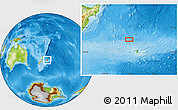 Physical Location Map of the area around 42° 18' 13" S, 177° 34' 29" W