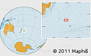 Political Location Map of the area around 42° 18' 13" S, 177° 34' 29" W