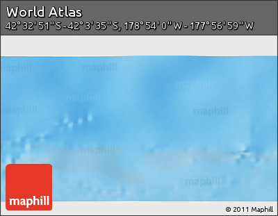 Physical 3D Map of the Area around 42° 18' 13" S, 178° 25' 30" W