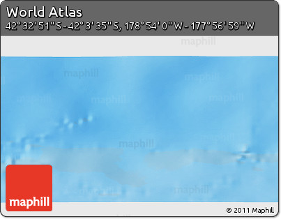 Physical 3D Map of the Area around 42° 18' 13" S, 178° 25' 30" W
