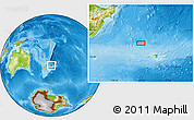 Physical Location Map of the area around 42° 18' 13" S, 178° 25' 30" W