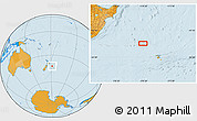 Political Location Map of the area around 42° 18' 13" S, 178° 25' 30" W