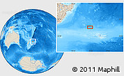 Shaded Relief Location Map of the area around 42° 18' 13" S, 178° 25' 30" W