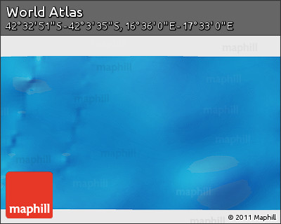 Physical 3D Map of the Area around 42° 18' 13" S, 17° 4' 30" E