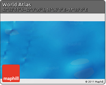Physical 3D Map of the Area around 42° 18' 13" S, 17° 4' 30" E