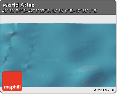 Satellite 3D Map of the Area around 42° 18' 13" S, 17° 4' 30" E