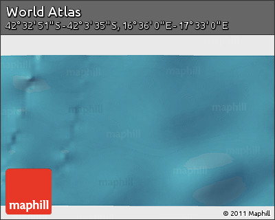 Satellite 3D Map of the Area around 42° 18' 13" S, 17° 4' 30" E