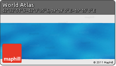 Physical Panoramic Map of the Area around 42° 18' 13" S, 18° 46' 29" E