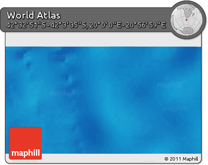 Physical 3D Map of the Area around 42° 18' 13" S, 20° 28' 30" E