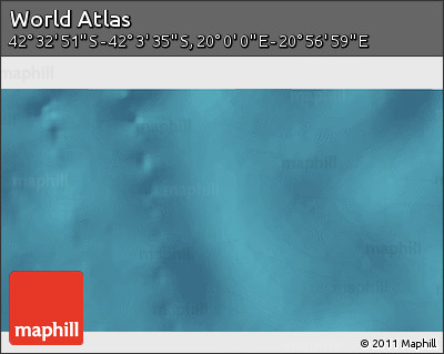 Satellite 3D Map of the Area around 42° 18' 13" S, 20° 28' 30" E