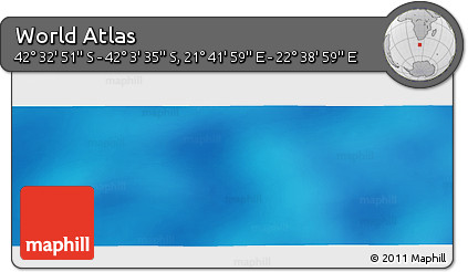 Physical Panoramic Map of the Area around 42° 18' 13" S, 22° 10' 29" E