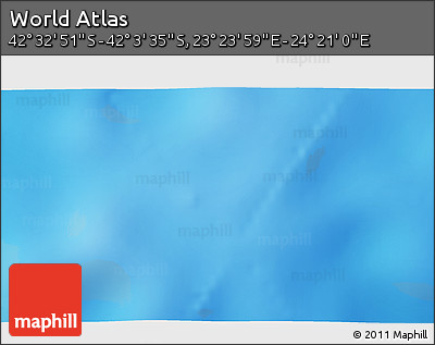 Physical 3D Map of the Area around 42° 18' 13" S, 23° 52' 30" E