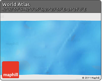Physical 3D Map of the Area around 42° 18' 13" S, 23° 52' 30" E
