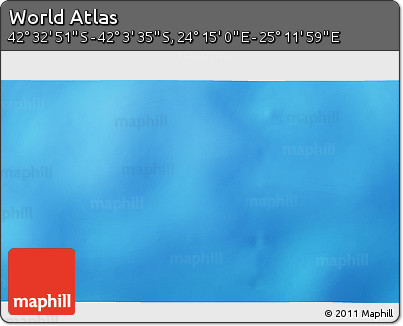 Shaded Relief 3D Map of the Area around 42° 18' 13" S, 24° 43' 30" E