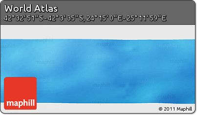 Physical Panoramic Map of the Area around 42° 18' 13" S, 24° 43' 30" E