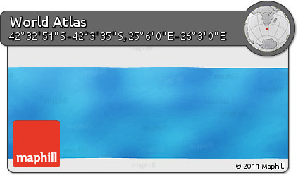 Physical Panoramic Map of the Area around 42° 18' 13" S, 25° 34' 30" E