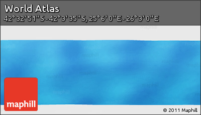 Physical Panoramic Map of the Area around 42° 18' 13" S, 25° 34' 30" E