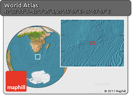 Satellite Location Map of the Area around 42° 18' 13" S, 26° 25' 29" E