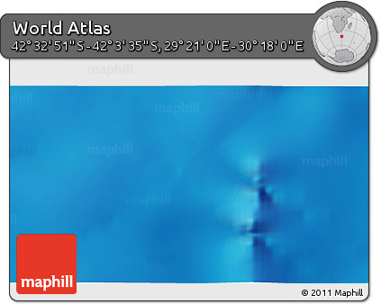 Physical 3D Map of the Area around 42° 18' 13" S, 29° 49' 30" E
