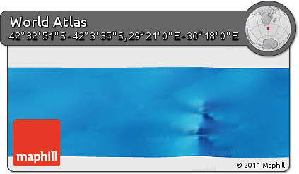 Physical Panoramic Map of the Area around 42° 18' 13" S, 29° 49' 30" E