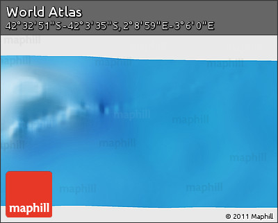 Physical 3D Map of the Area around 42° 18' 13" S, 2° 37' 30" E