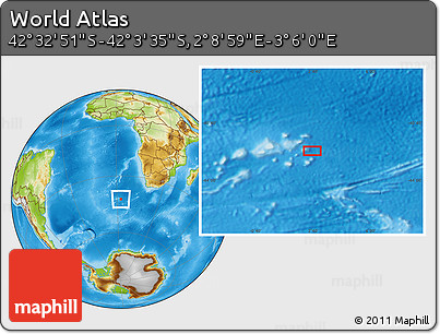 Physical Location Map of the Area around 42° 18' 13" S, 2° 37' 30" E
