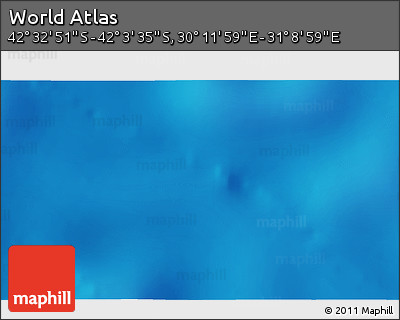 Physical 3D Map of the Area around 42° 18' 13" S, 30° 40' 29" E