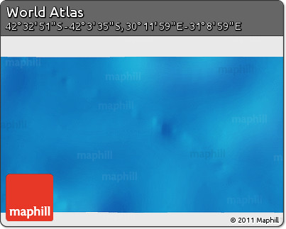 Physical 3D Map of the Area around 42° 18' 13" S, 30° 40' 29" E