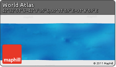 Physical Panoramic Map of the Area around 42° 18' 13" S, 30° 40' 29" E