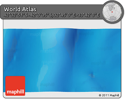 Physical 3D Map of the Area around 42° 18' 13" S, 33° 13' 30" E