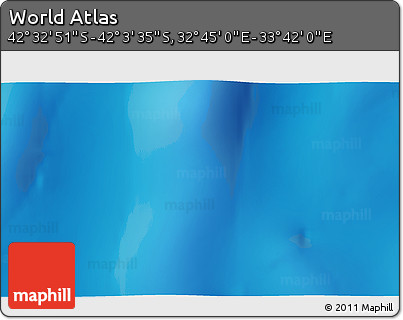 Physical 3D Map of the Area around 42° 18' 13" S, 33° 13' 30" E