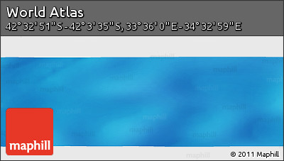 Physical Panoramic Map of the Area around 42° 18' 13" S, 34° 4' 30" E