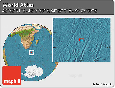 Satellite Location Map of the Area around 42° 18' 13" S, 34° 55' 29" E