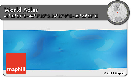 Physical Panoramic Map of the Area around 42° 18' 13" S, 34° 55' 29" E