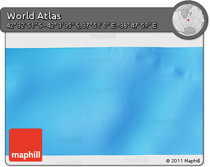 Physical 3D Map of the Area around 42° 18' 13" S, 38° 19' 30" E