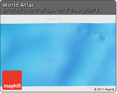 Physical 3D Map of the Area around 42° 18' 13" S, 38° 19' 30" E