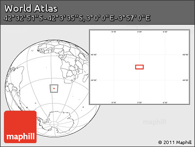 Blank Location Map of the Area around 42° 18' 13" S, 3° 28' 30" E